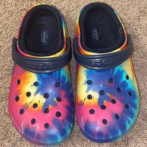 Fur Tie Dye Crocs